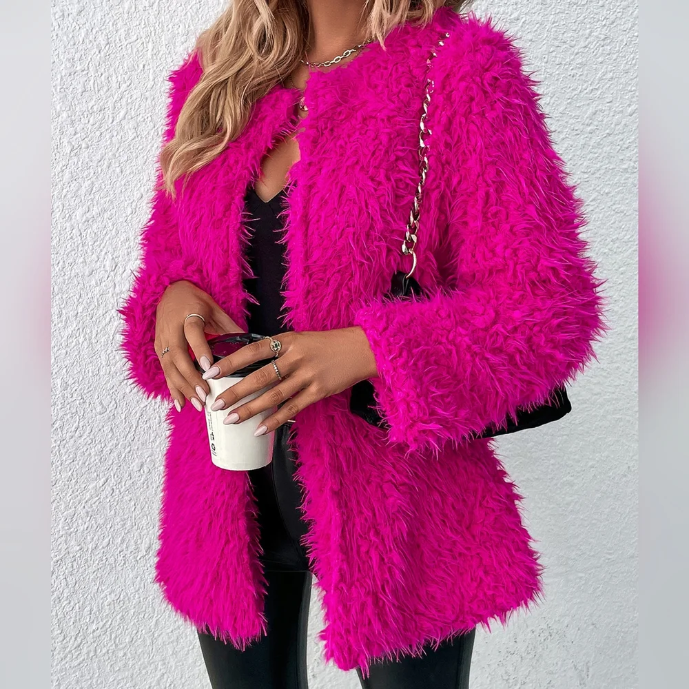 Open Front Fuzzy Coat - Picture 5 of 5